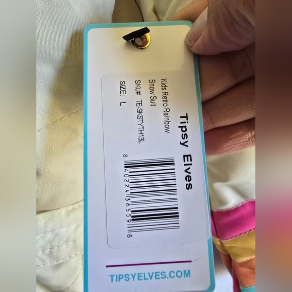 Tipsy Elves Rainbow Striped Kids Snowsuit - Picture 7 of 12